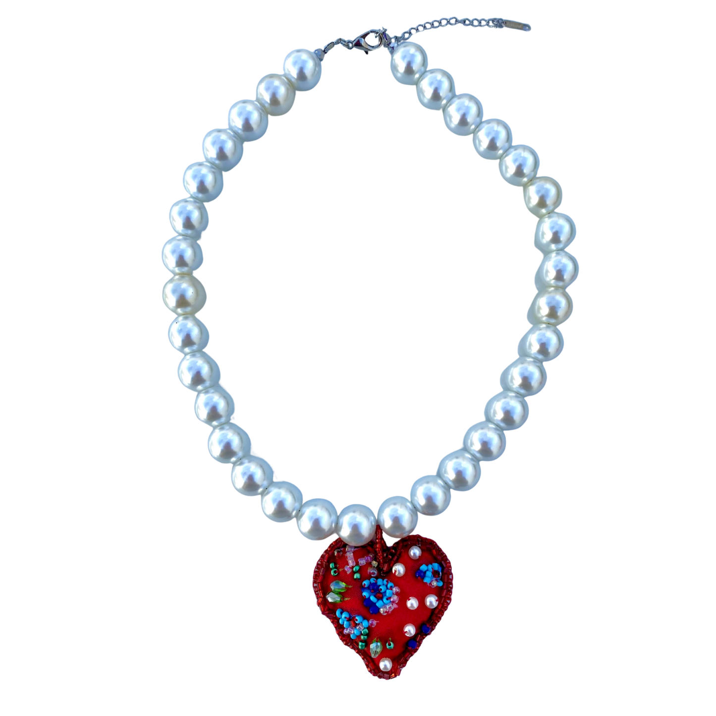 KD050840- Collar Maxi Corazón Bordado