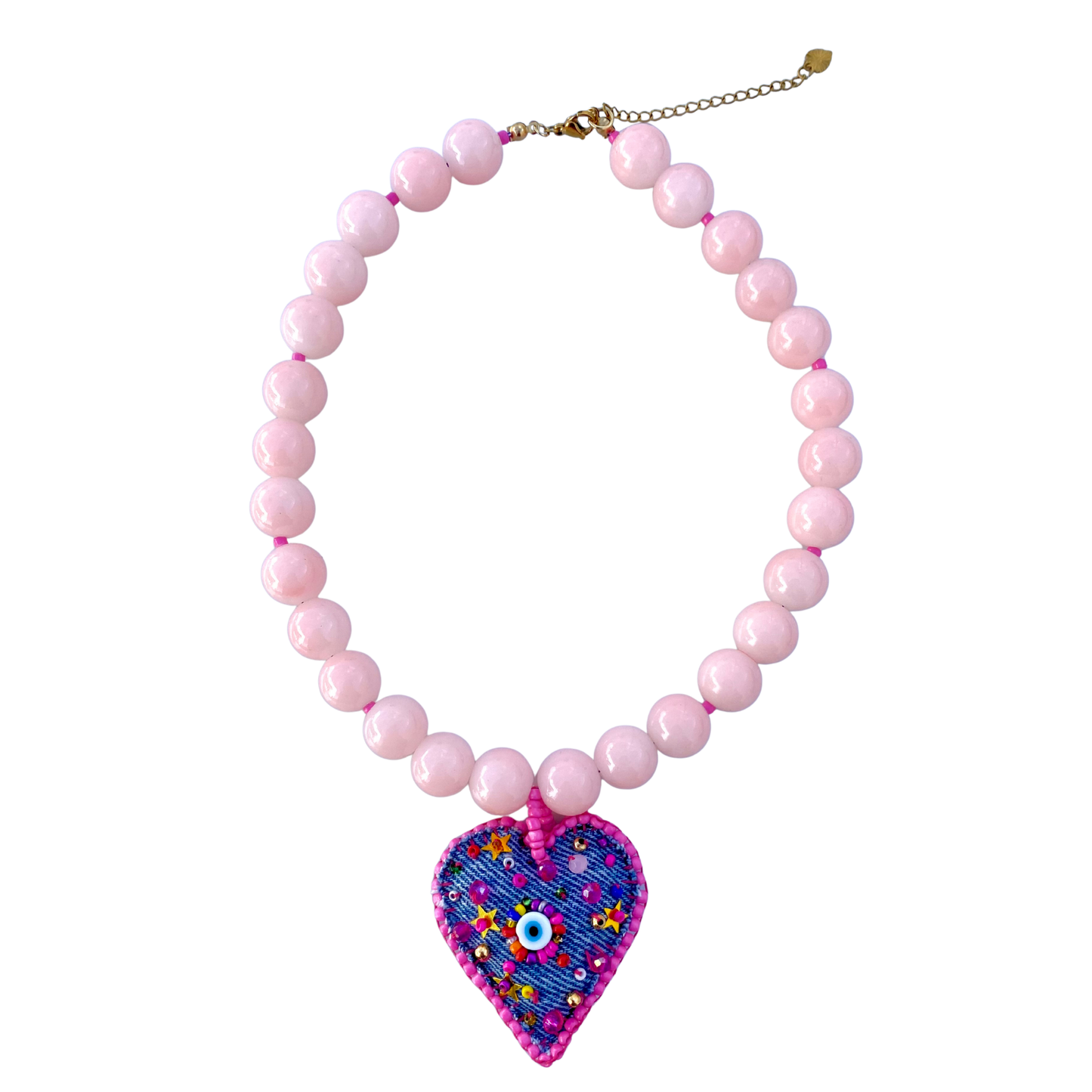 KD050839- Collar Maxi Corazón Bordado