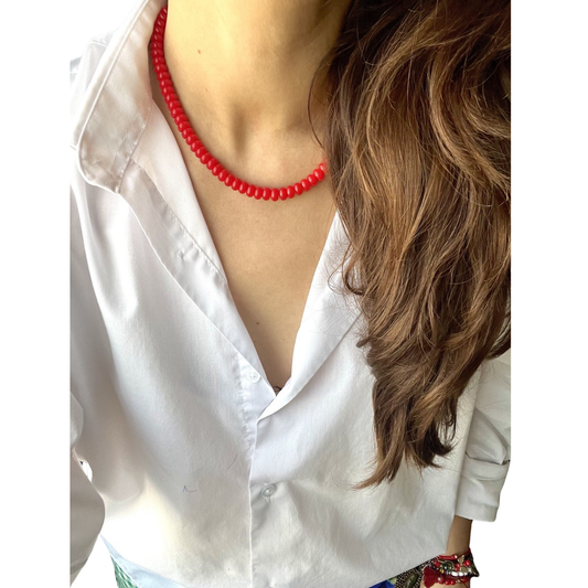 KD050847- Collar Corto con Cuentas Donitas