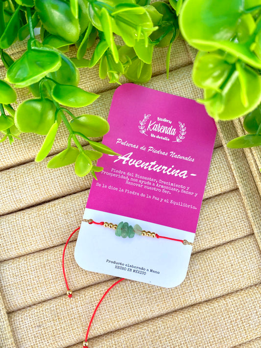 KD090754- Pulsera Aventurina con Piedra Chip