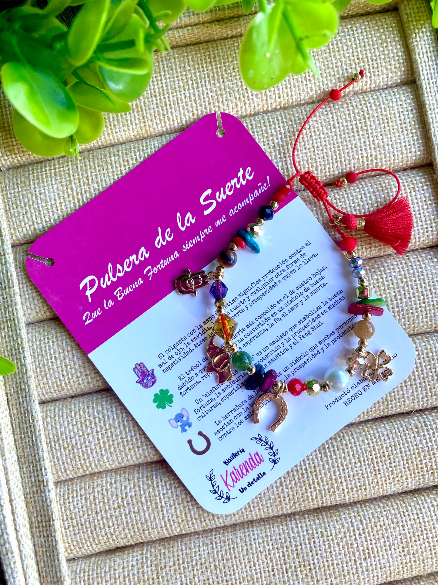 KD090764- Pulsera de la Suerte con Multi dijes de la Buena Fortuna
