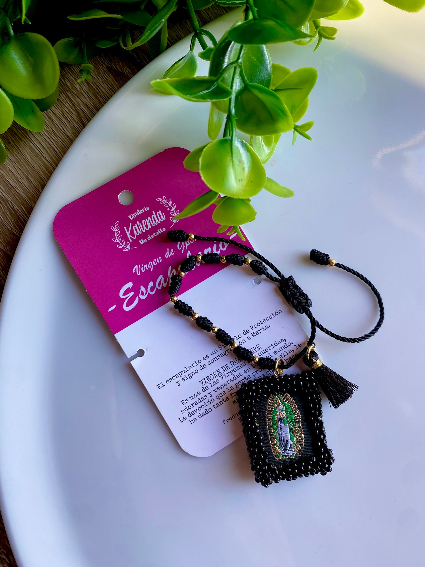 KD230082- Pulsera Decenario con Escapulario Virgen de Guadalupe