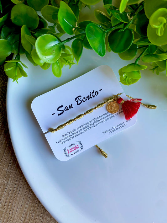 KD090429- Pulsera Decenario con Medalla de San Benito