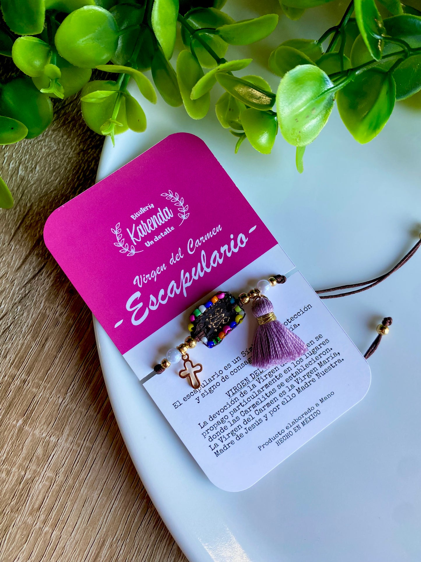 KD090430- Pulsera Escapulario Mini de Virgen del Carmen