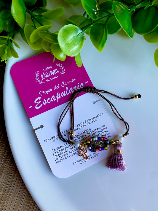 KD090430- Pulsera Escapulario Mini de Virgen del Carmen