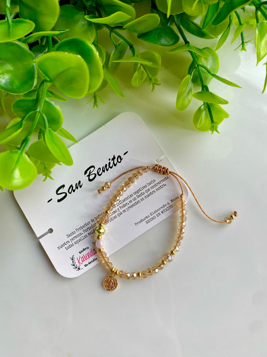 KD090767- Pulsera de San Benito con Cristales