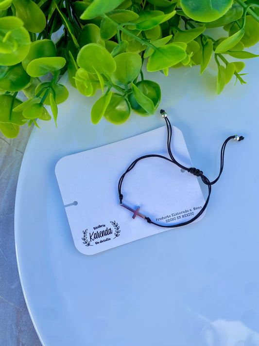 KD090771- Pulsera para Caballero con Dije de Cruz