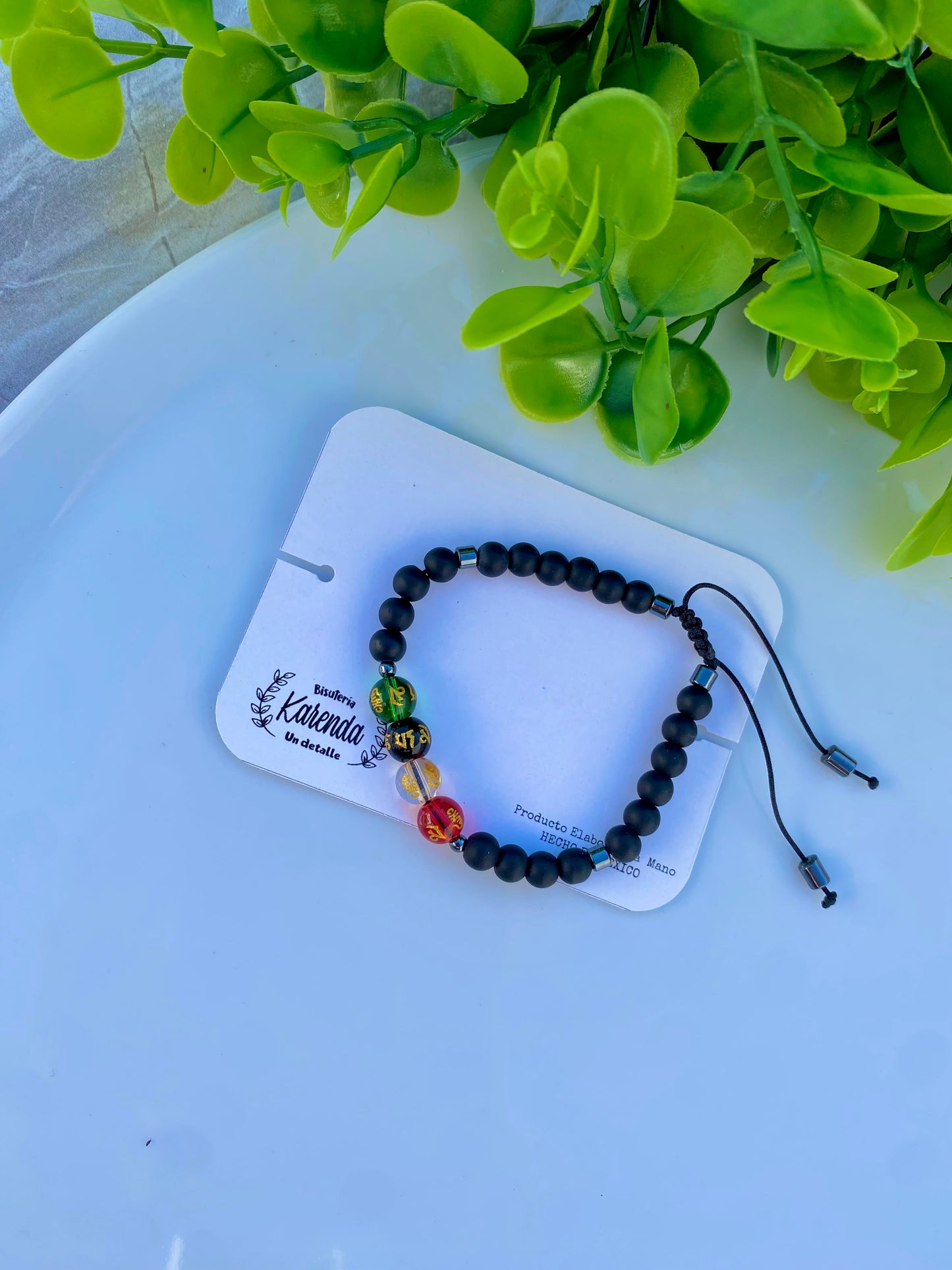 KD090774- Pulsera para Caballero con Letras Chinas de 4 Colores