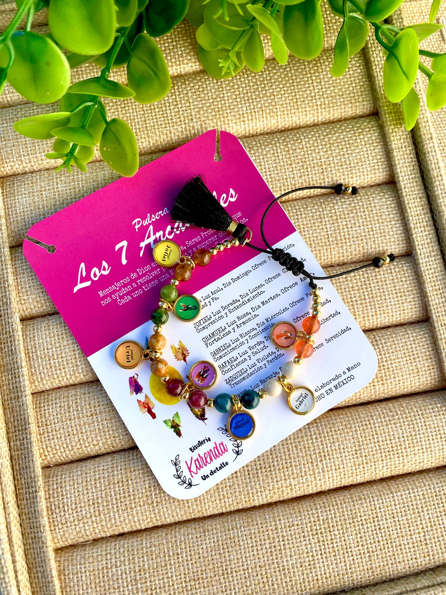 KD090790 - Pulsera 7 Arcángeles con Piedra Natural