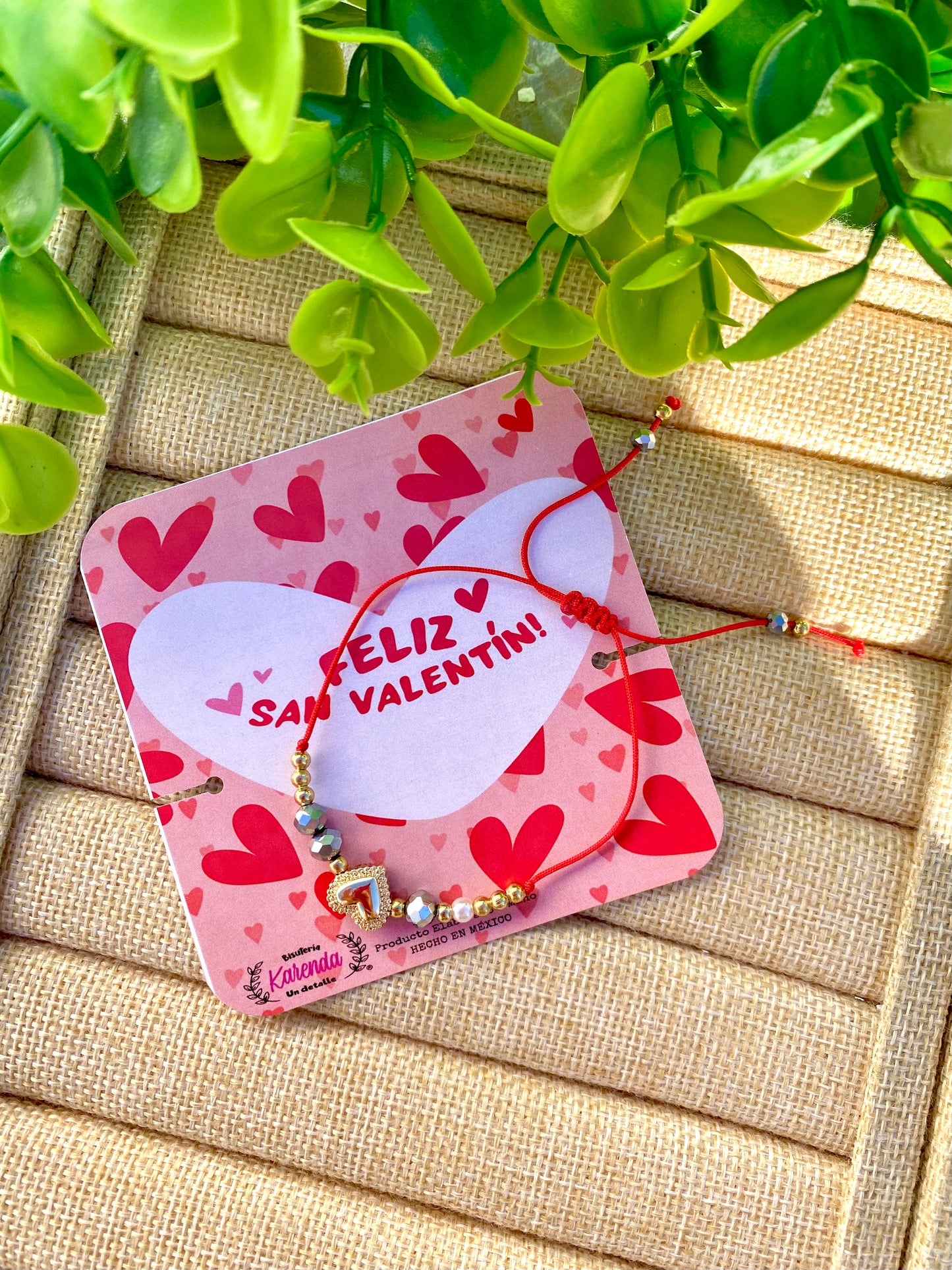 KD090794- Pulsera Corazón con detalles Plateados