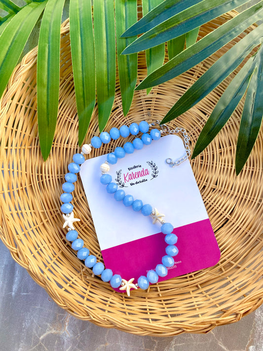 KD050829- Collar de Estrellas cuentas de Cristal