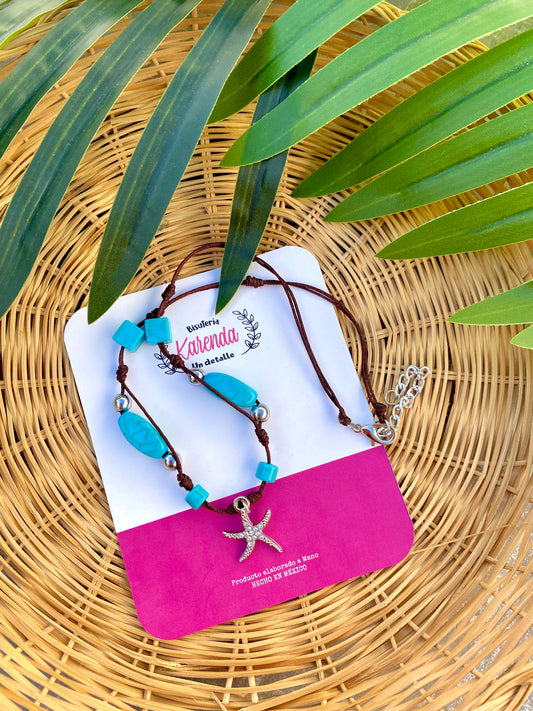 KD050825- Collar de Hilo con Dije Brillos Estrella