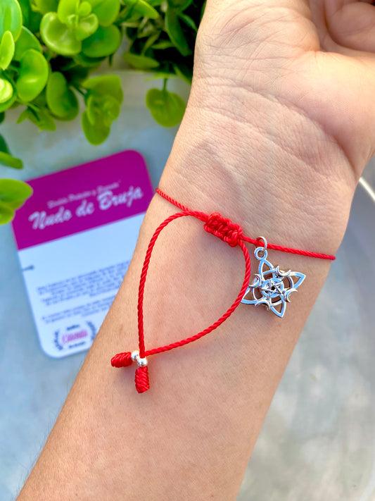 KD090657- Pulsera 7 Nudos con Dije Nudo de Bruja