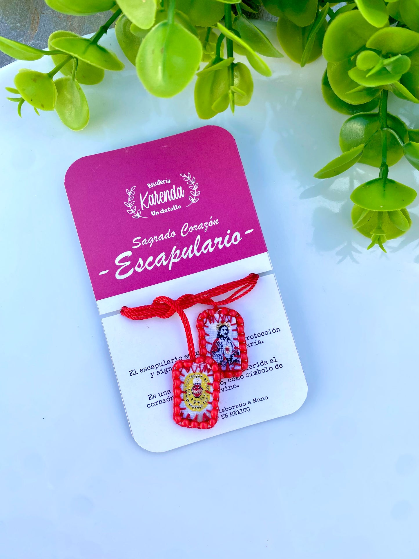 KD230033D- Escapulario Mini de Sagrado Corazón