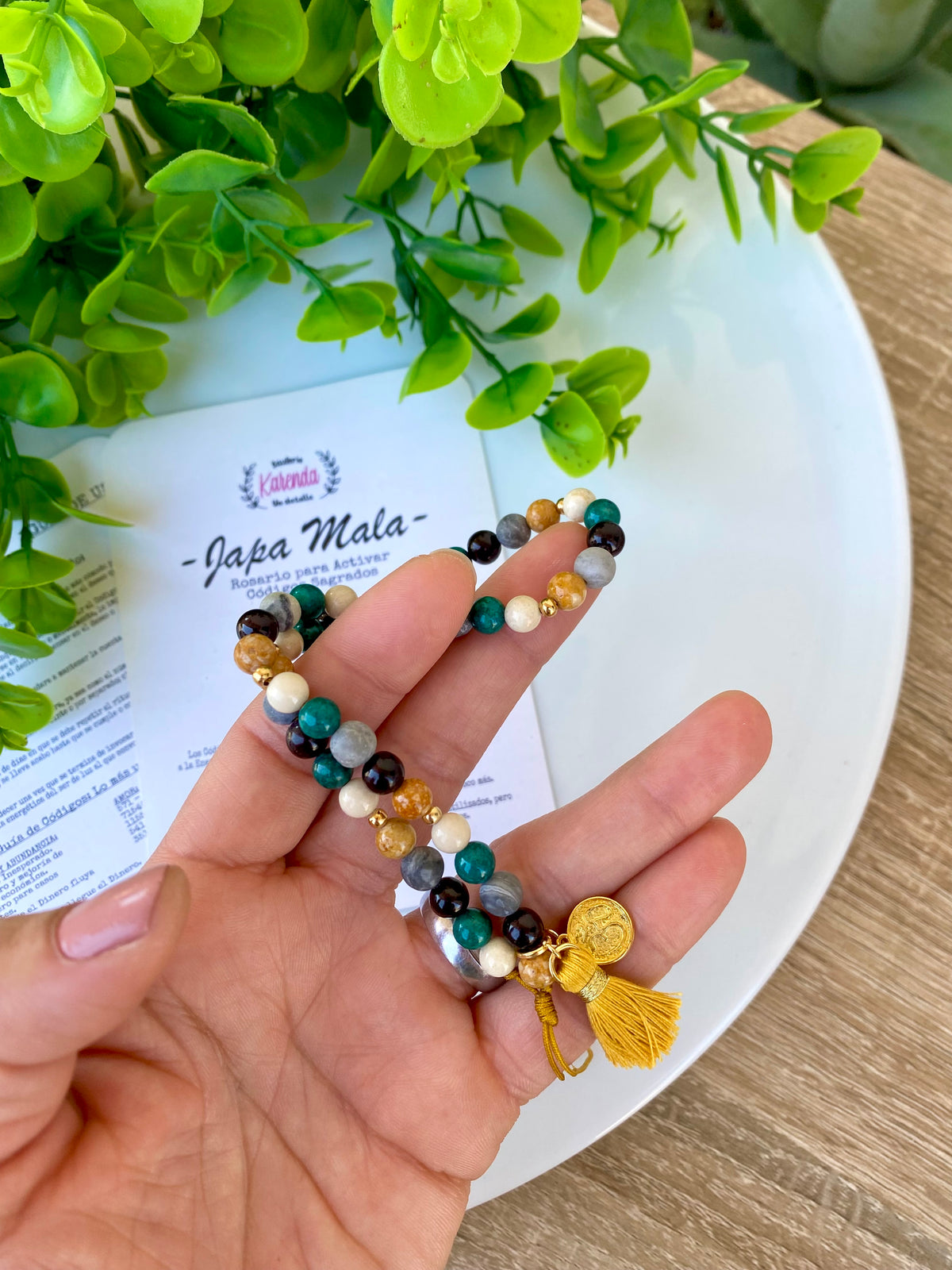 KD090857A- Japa Mala de 45 Cuentas de Piedra Natural