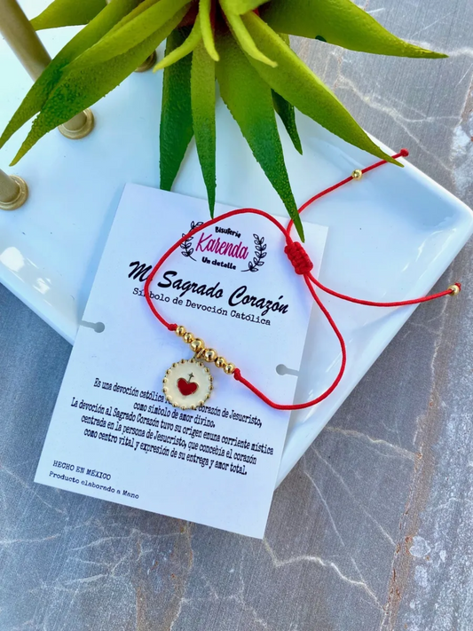KD090130-Pulsera sencilla Sagrado Corazón