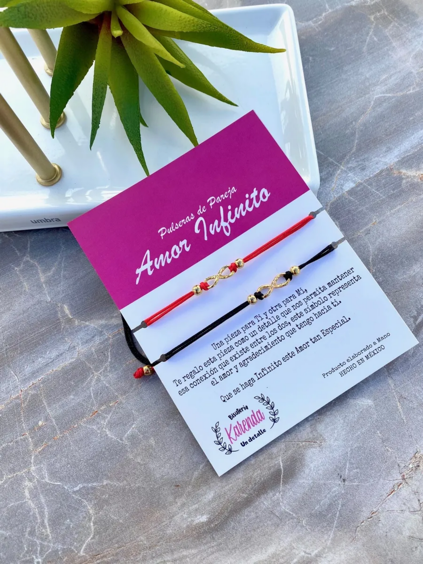 KD090082- Pulseras de Pareja Amor Infinito color Dorado