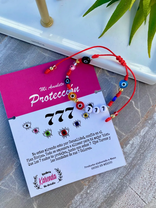 KD090699-Pulsera 777 con # Acrílicos