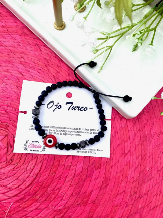 KD090221- Pulsera de Caballero con Ojo Turco