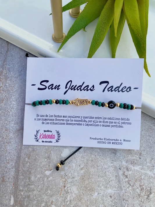 KD090688D- Pulsera de San Judas Tadeo con Ojito Turco