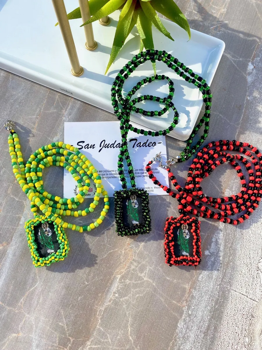 KD230035- Collar Escapulario de San Judas Tadeo Bordado a Mano
