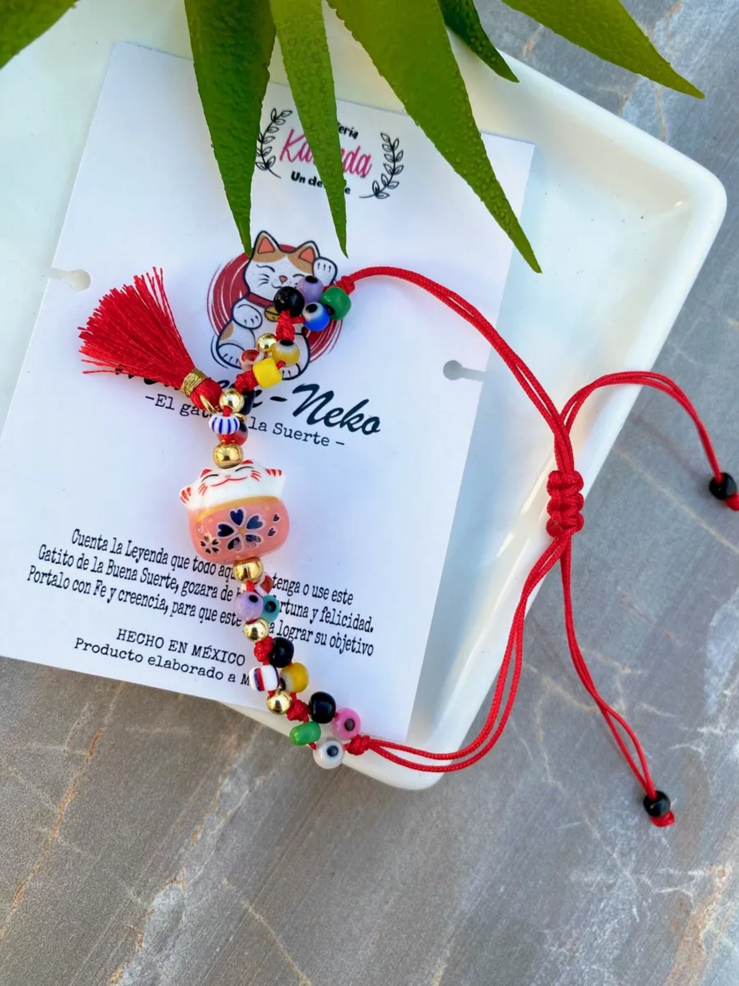 KD090614- Pulsera de Maneki Neko con Ojitos Mini
