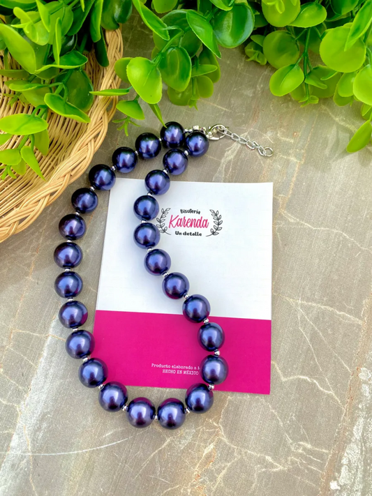 KD050776- Collar de Perla XL Morado