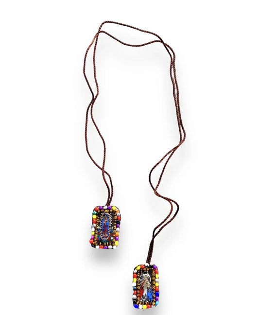 KD230029- Escapulario Mini Bordado Sencillo de Virgen de Gpe