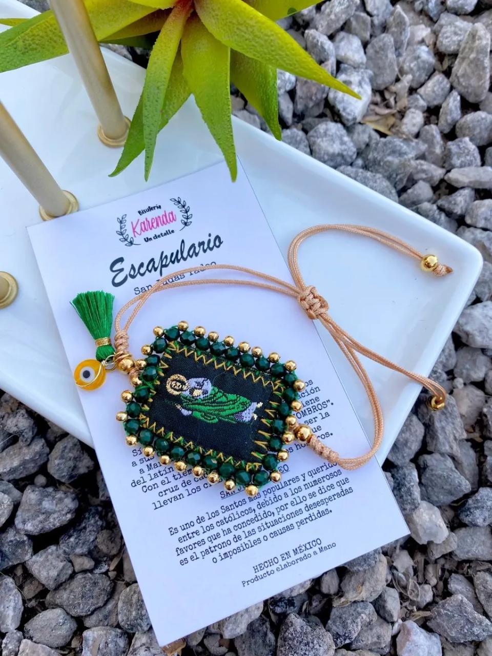 KD230016- Pulsera Escapulario de Imagen San Judas Tadeo doble Vista Virgen de Gpe.