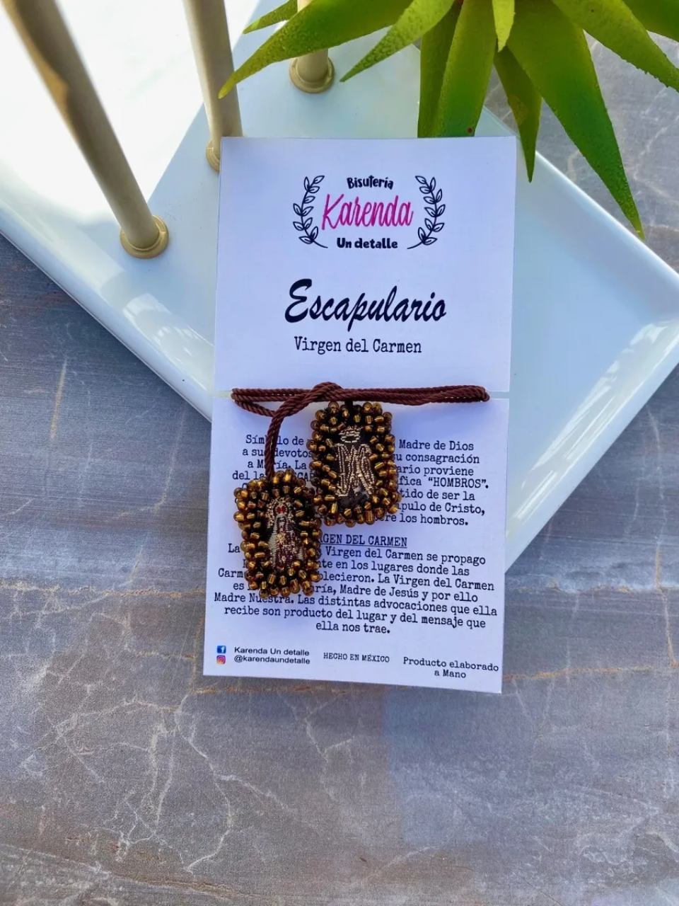 KD090382- Escapulario Mini de Virgen del Carmen