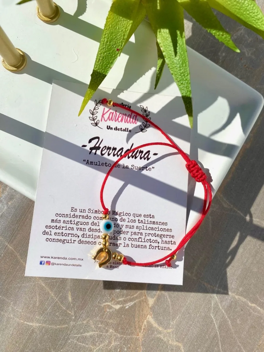 KD090571- Pulsera de Herradura Sencilla con Ojito Turco Mini