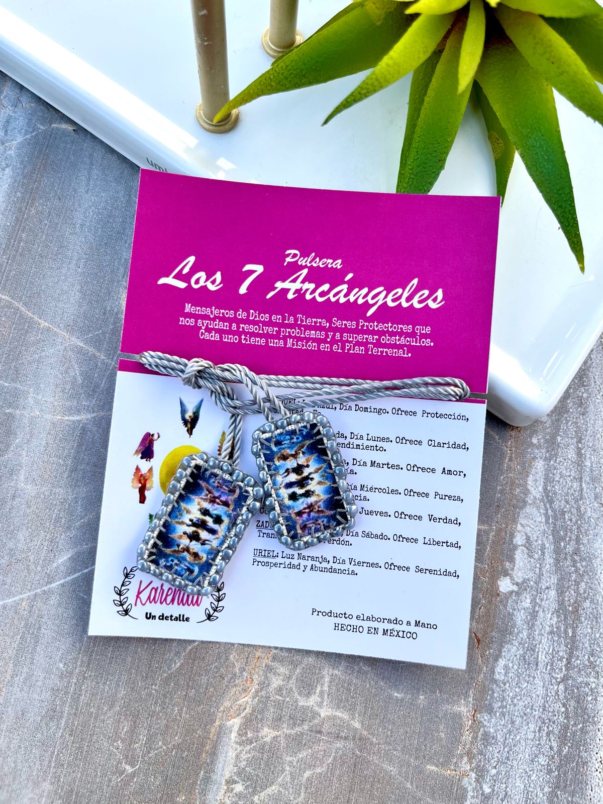 KD230064- Escapulario con Imagen de 7 Arcángeles Bordado