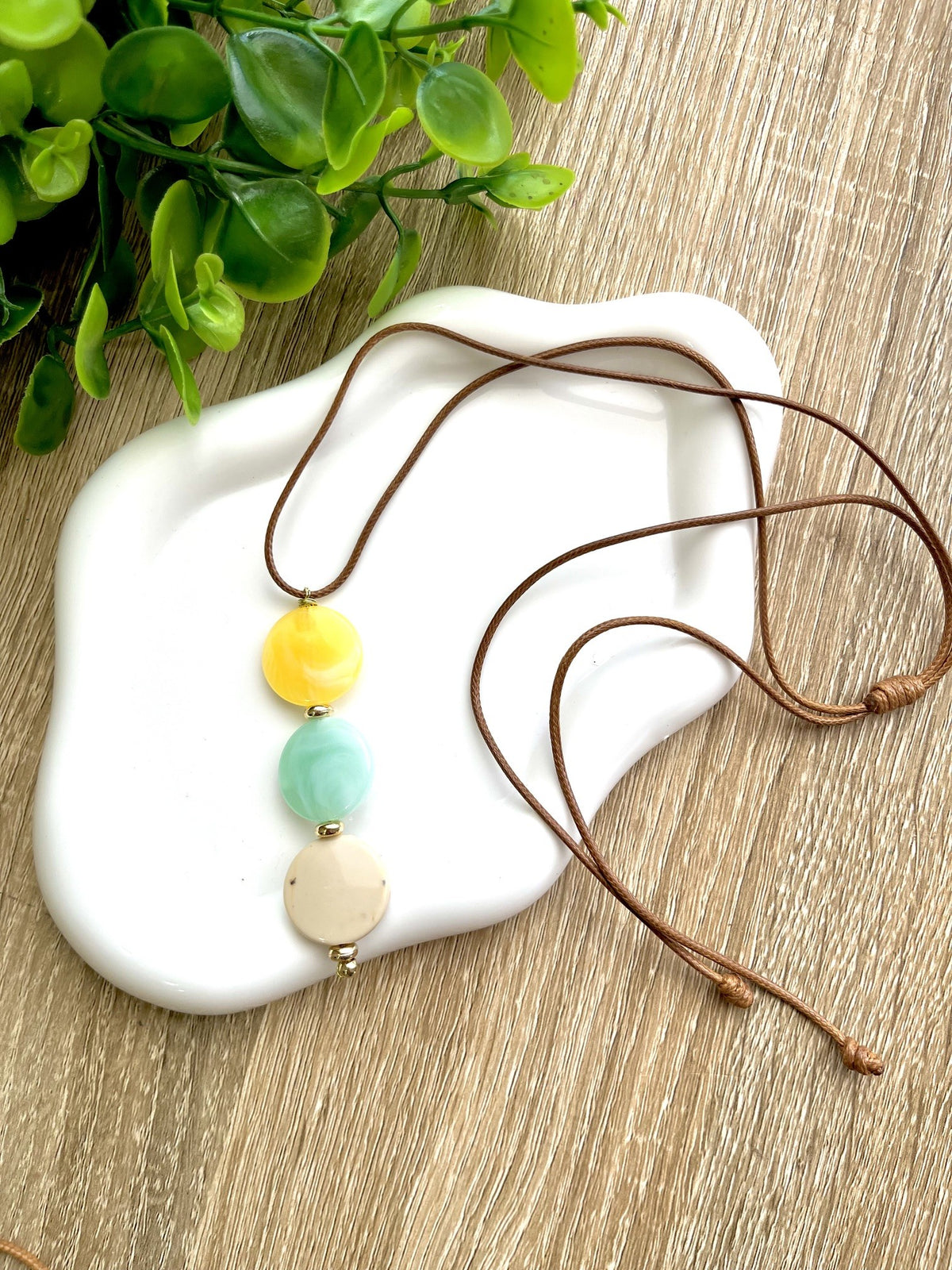 KD050856- Collar Cordón trio Círculos con 3 formas de Uso
