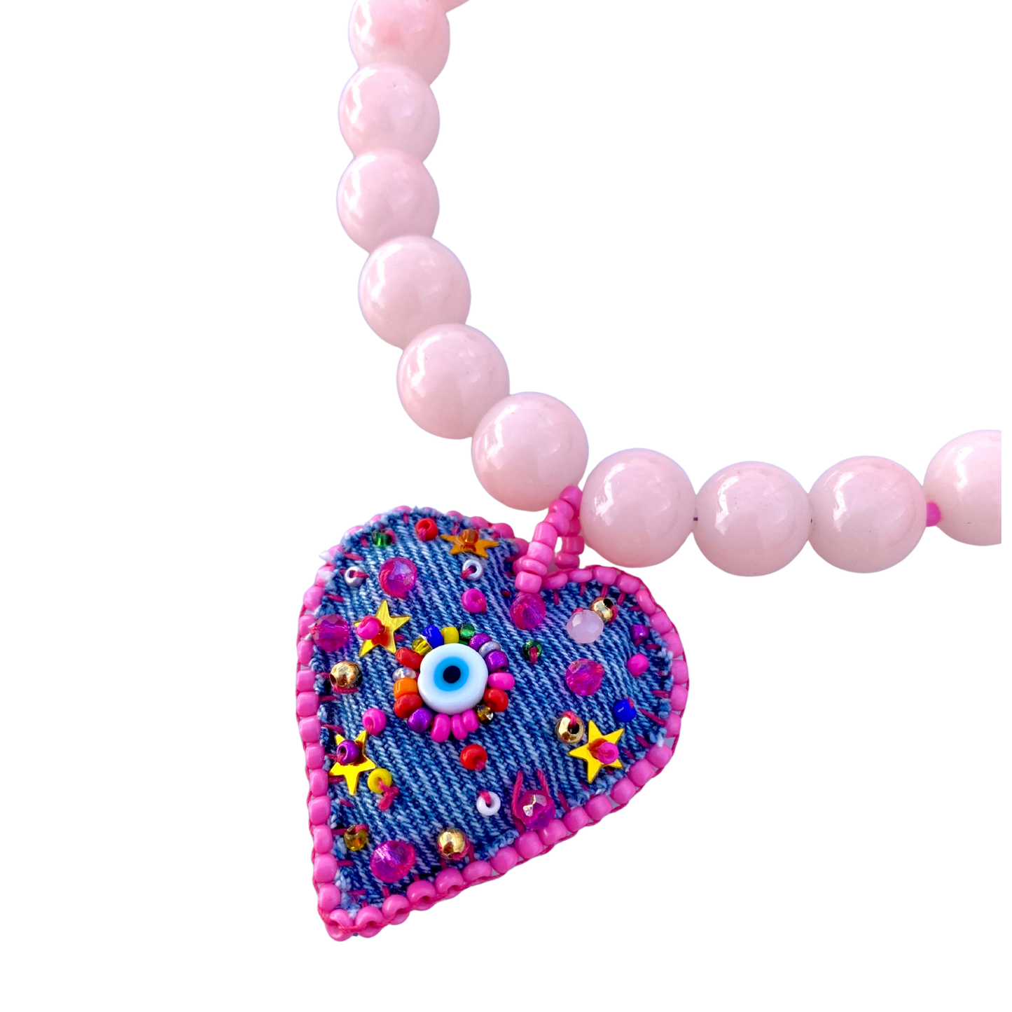 KD050839- Collar Maxi Corazón Bordado
