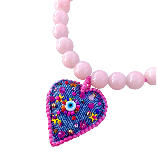 KD050839- Collar Maxi Corazón Bordado