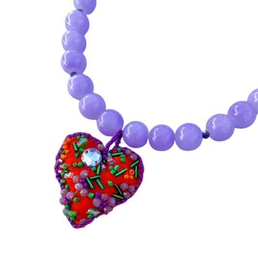 KD050838 - Collar Maxi Corazón Bordado