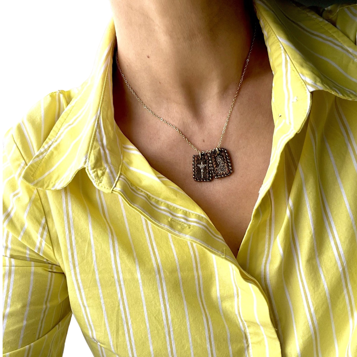 KD00854- Collar de Cadena Escapulario Virgen del Carmen