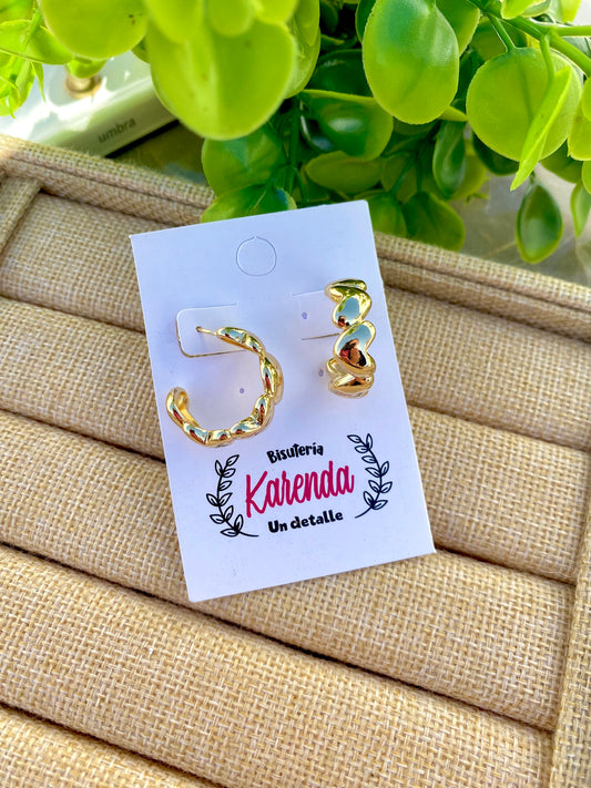 KD010416- Arracadas Medianas Corazones