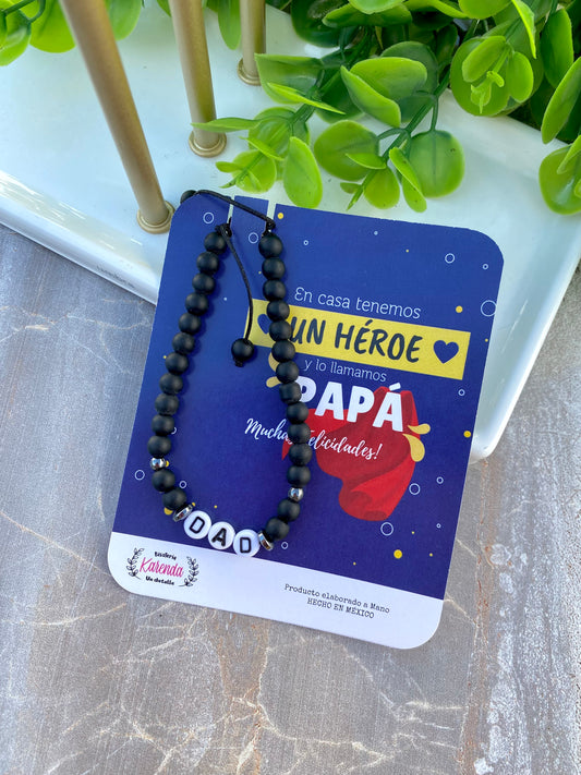 KD090751- Pulsera de Papa con cuentas Medianas con la Palabra DAD