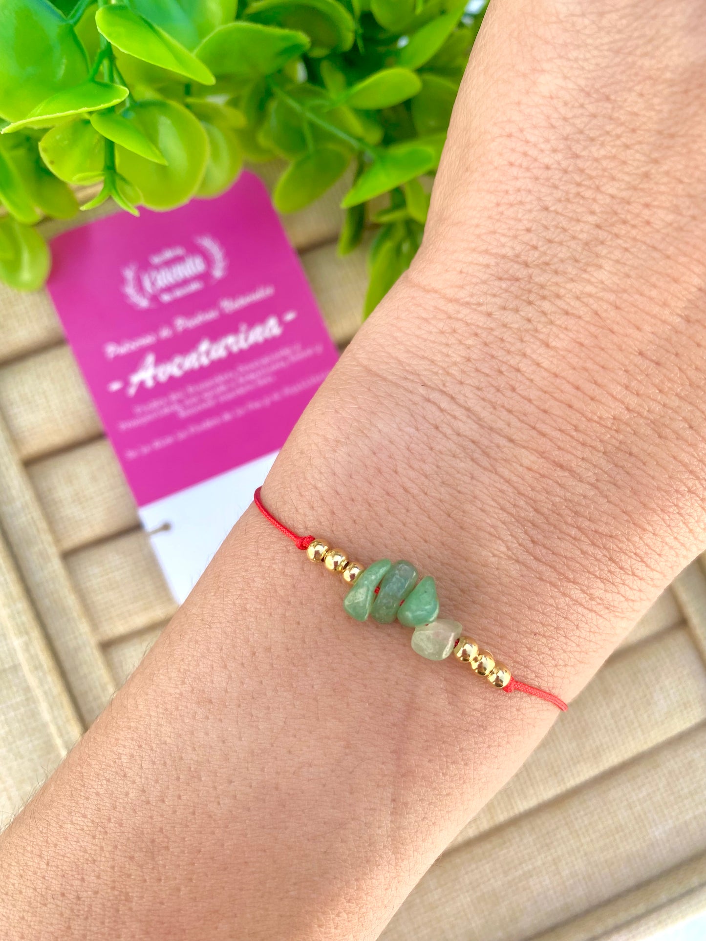 KD090754- Pulsera Aventurina con Piedra Chip