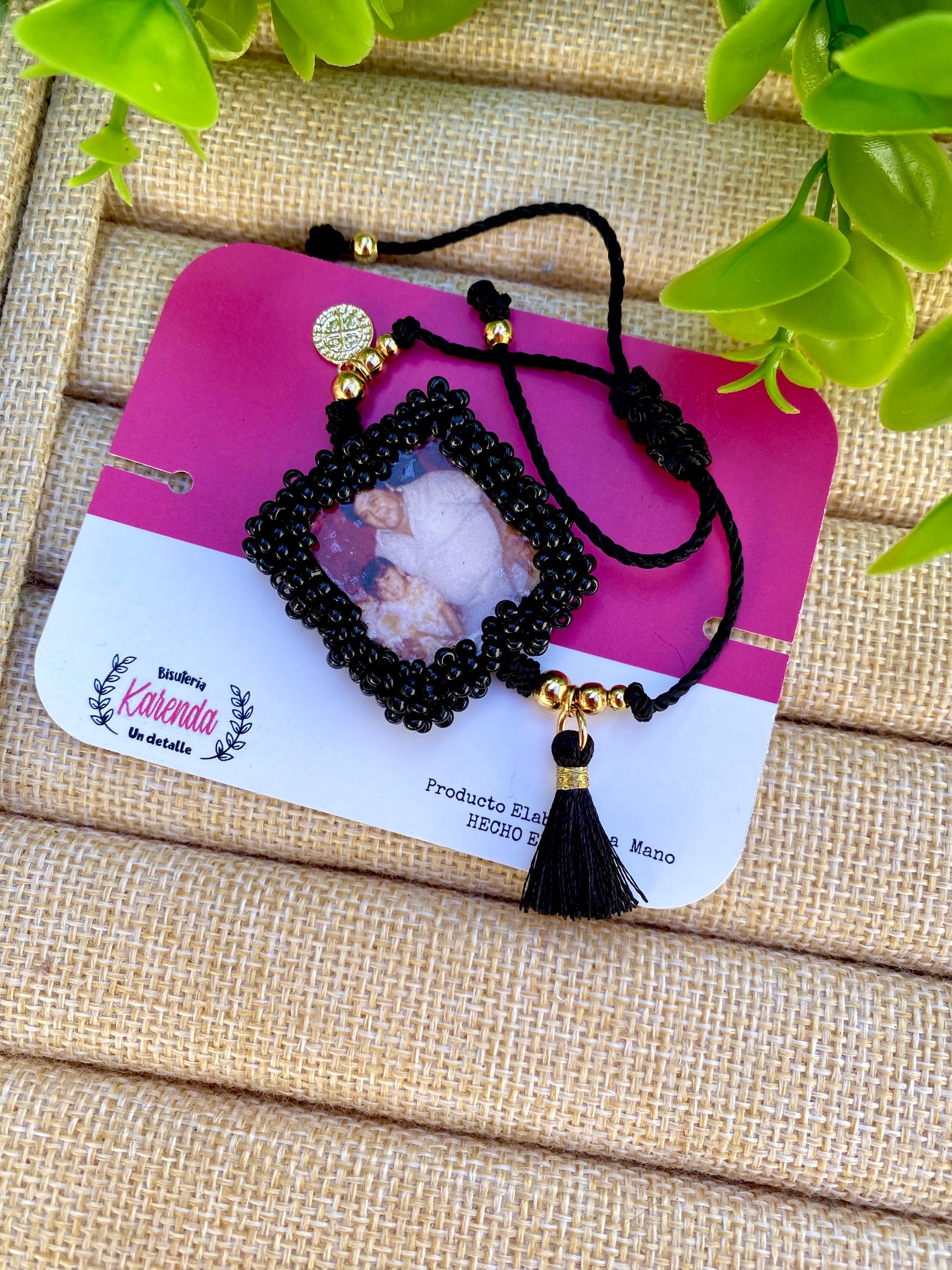 KD090724- Pulsera Escapulario Bordada con Foto