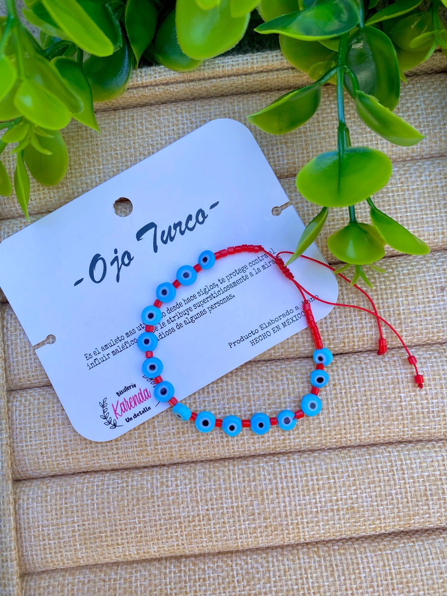 KD090757-Pulsera de Multi Ojitos Mini color Azul