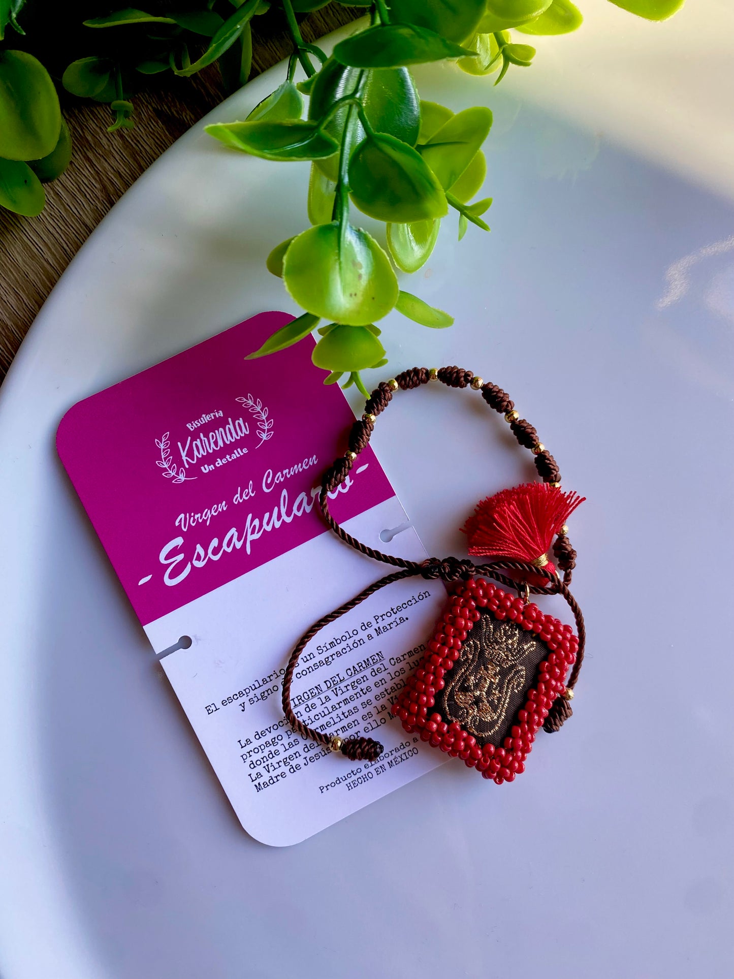 KD230085- Pulsera Decenario con Escapulario Virgen del Carmen