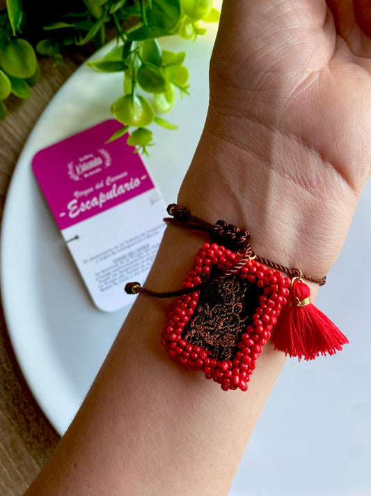 KD230085- Pulsera Decenario con Escapulario Virgen del Carmen