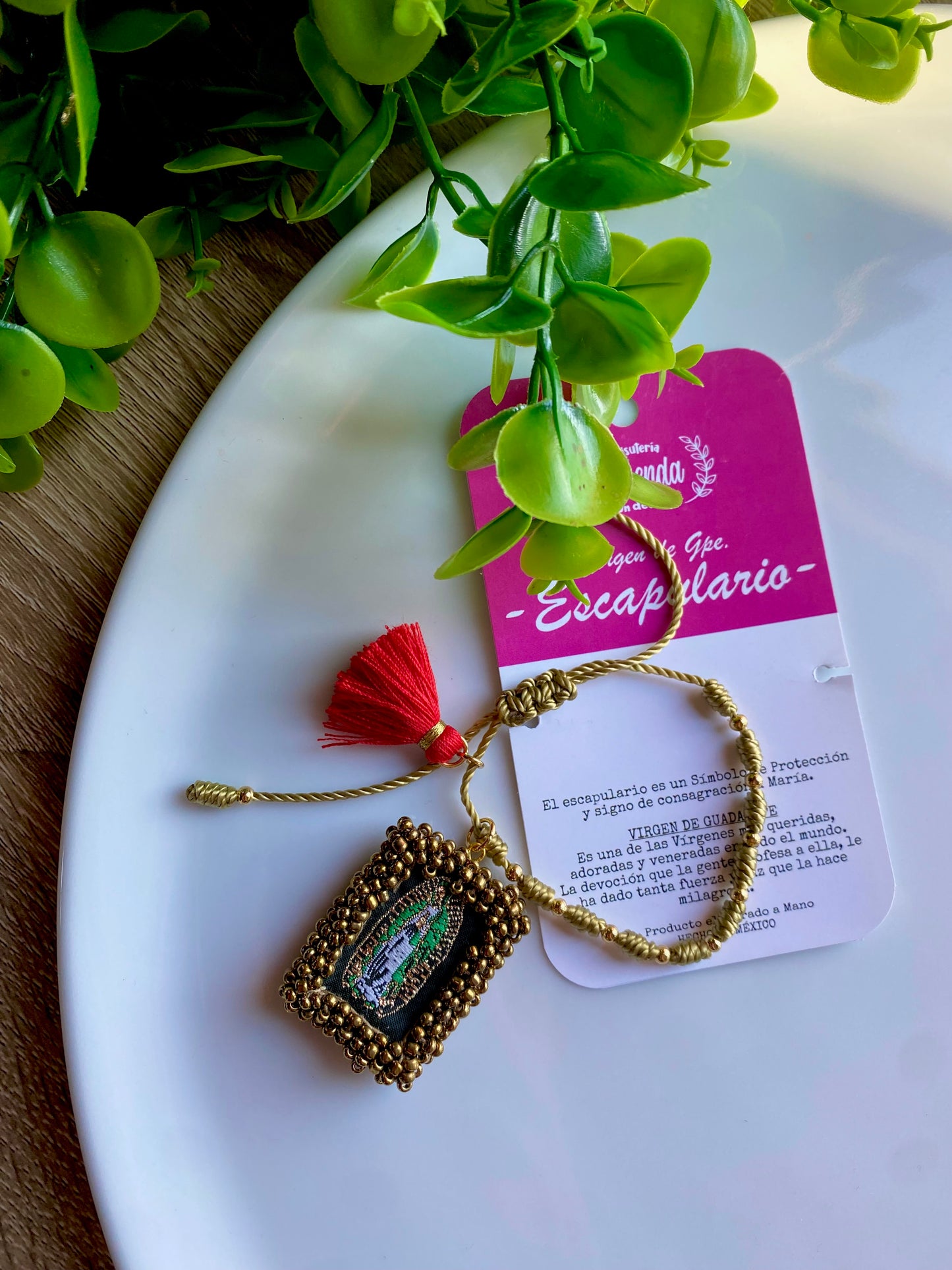 KD230082- Pulsera Decenario con Escapulario Virgen de Guadalupe