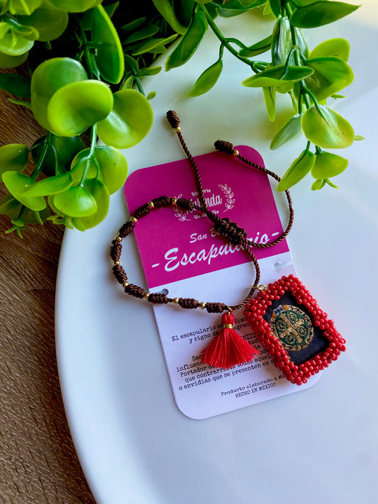 KD230084- Pulsera Decenario con Escapulario San Benito