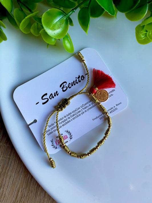 KD090429- Pulsera Decenario con Medalla de San Benito