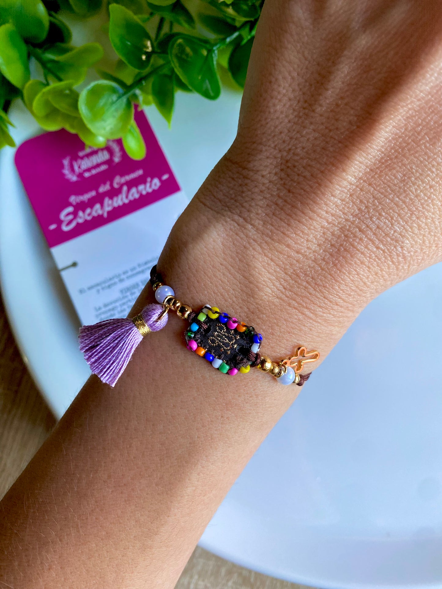 KD090430- Pulsera Escapulario Mini de Virgen del Carmen