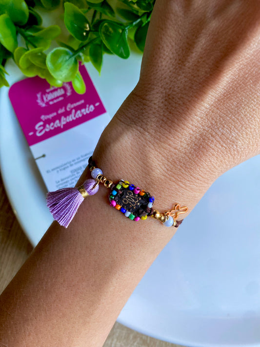 KD090430- Pulsera Escapulario Mini de Virgen del Carmen