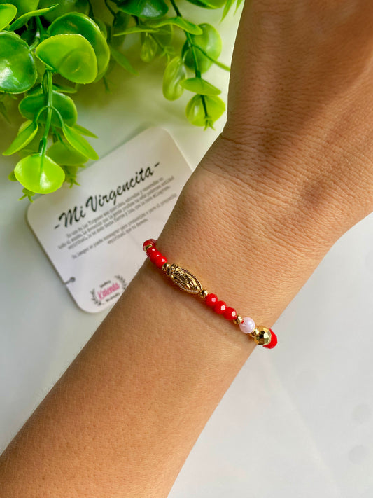 KD090768- Pulsera de Virgen de Guadalupe de Cristal